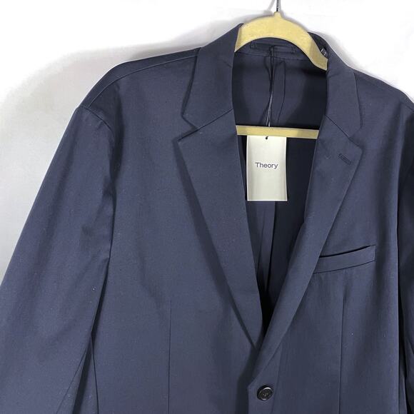 Theory Newson Blazer Stretch Navy Blue Sport Coat 2-Button Jacket 44R Men's - Picture 4 of 12